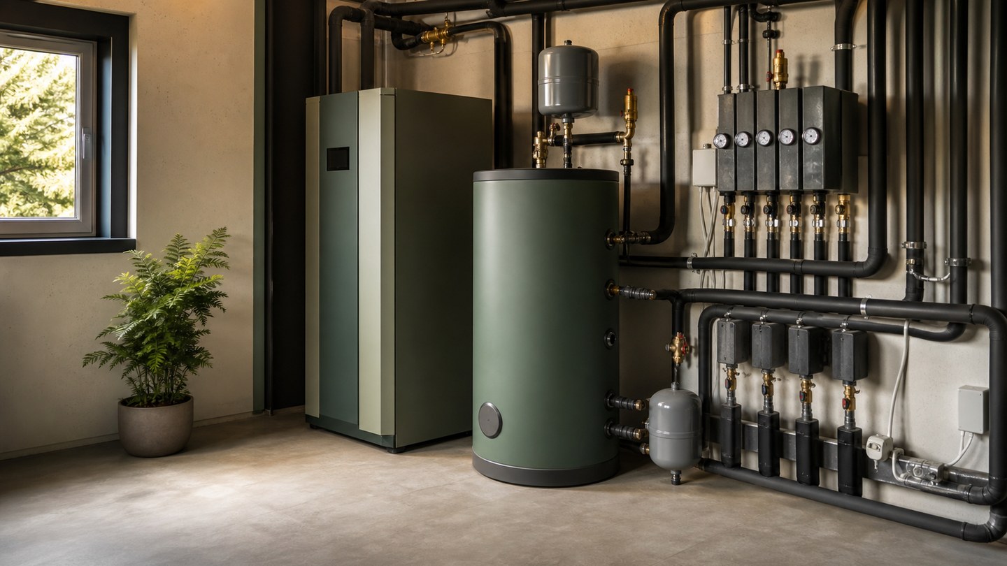 Clean residential geothermal heat-pump equipment installation